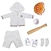 ebuddy 7pc/Set Baseball Softball Doll Clothes Include- Hoodie, Shorts, Ball, Gloves, Shoes, Socks and Bat Fit for 18 inch Dolls