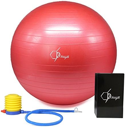 Exercise Ball | Professionally Tested | 660 lb Anti Burst &amp; Anti Slip | Strength Yoga &amp; Pilates | Home Gym | Active Office Work Desk Chair | Includes Pump | Eco Friendly | 55 65cm