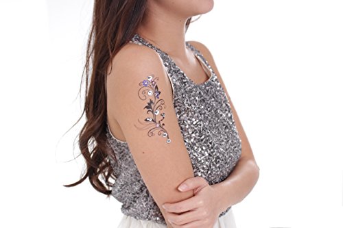 タトゥーシール ハロウィン 【スワロフスキー】〔GEM TATTOO SWAROVSKI〕かわいい 長持ち パーティー コスプレ 仮装 ボディピアス ボディ ジュエリー 本物のスワロフスキー使用 (デザイン2)