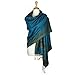 Paskmlna Border Pattern Double Layered Reversible Woven Pashmina Shawl Scarf Wrap Stole, 003#11turquoise, Large