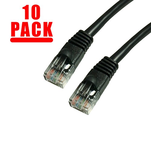 GRANDMAX CAT6 10FT Blue RJ45, 550MHz, UTP Ethernet Network Patch Cable Snagless/Molded Bubble Boot, 10 Pack