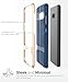 Galaxy S8 Case, Vena [vAllure] Wave Texture [Bumper Frame][CornerGuard Shockproof | Strong Grip] Slim Hybrid Cover for Samsung Galaxy S8 (Gold/Navy Blue)