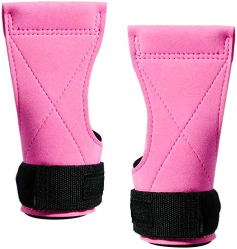 パワーグリップ Pro 女性 プロ ウェイトトレーニング グリップ 筋トレ懸垂 手首サポーター ケガ予防 耐摩耗 滑り止め 握力補助 チンニング デッドリフト 収納袋付き 左右セットピンク