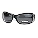 SA106 Anti Glare Polarized Womens Rhinestone Oval Rectangular Designer Sunglasses Black