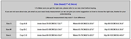 2018 New Bikini Set, Balakie Women Floral Print Push-Up Padded Swimwear Flower Print Straps Separate Swimsuit Bandage Beachwear (S, Blue) - Thumbnail 3