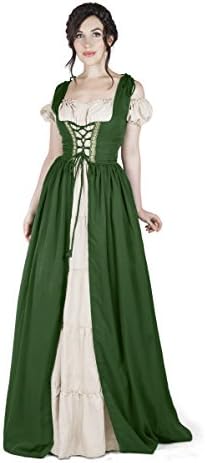 Boho Set Medieval Irish Costume Chemise and Over Dress