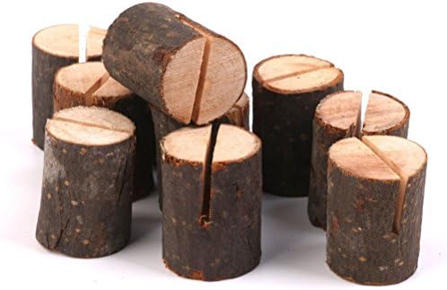 RUIMIO Wooden Wedding Name Place Card Holders Home Decor Pack of 10