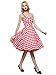 Maggie Tang Women's 1950s Vintage Rockabilly Dress Red Checks Size L