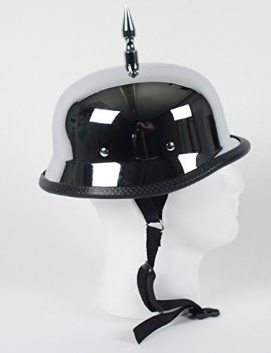 Chrome German NOVELTY Motorbike Scooter Motorcycle Helmet With 3" Inch Spike (L)