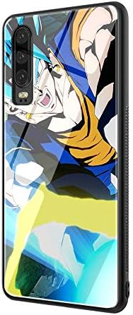 DEPING DP-20 Dragon Ball Z Case,Tempered Glass Back Cover and Soft Silicone Border Anti Scratch Bumper Design for Huawei P30 Lite Protective Case