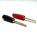 2mm Pin Screw-Type Banana Plugs - Red & Black, Soft Silicone Shell, Gold-Plated Connectors, Screw or Solder Termination, 4-Pack
