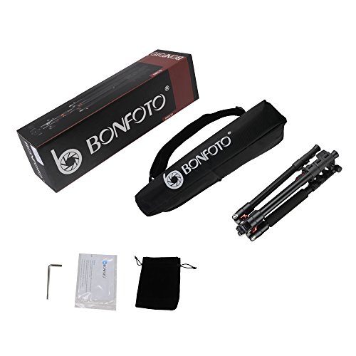 BONFOTO B690A Lightweight Aluminum Alloy Camera Travel Portable Tripod with 360 Degree Ball Head,1/4" Quick Release Plate,Bubble Level and Carry Bag for Canon Nikon Sony DSLR - Thumbnail 6