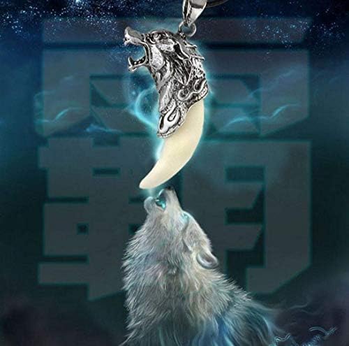 TINGSU Man Wolf Tooth Necklace Titanium Steel Domineering Pendant Jewelry