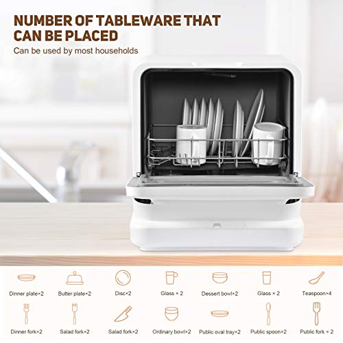 Frifer Portable Countertop Dishwashers, intelligent Automatic Mini