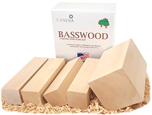 Best Value Basswood Beginners KIT. 1/3 More Wood Than Other Kits! Premium Unfinished Carving/Whittling Wood Blocks for Kids or Adults, Beginner to Expert.