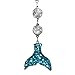 Mossy Cabin Handmade Bling Assorted Mirror Car Charm Hanger Dream Catcher Ornament with Adjustable Chain (Mermaid Tail Blue and Silver Glitter)