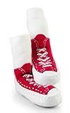 Mocc Ons Clever Little Slipper Socks Sneaker, 12-18 Months, Red