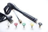 2wayz Premium Pressure Washer 8-Parts Replacement Kit. The Accessories Bundle That Blows Your Dirt Away! 25' PVC Hose (M22, 14MM!), 3200psi Spray Gun, 16" Extension Wand, 4 QC Tips + 1 soap Nozzle.