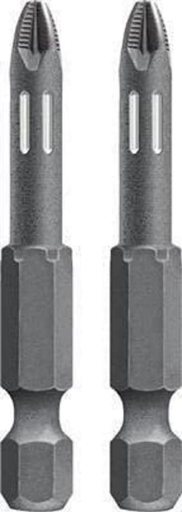 kwb 2 x 50mm Torsion Bits PZ2, TQ 60 Steel, Mega-Grip Ribs, ISO 1173 C6.3 Drive