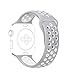 For Apple Watch Band 42mm, Rain Good Soft Silicone Replacement Band Sports Wristbands Strap for Apple iWatch Series 1 Series 2, Sport, Edition(Silver/White)