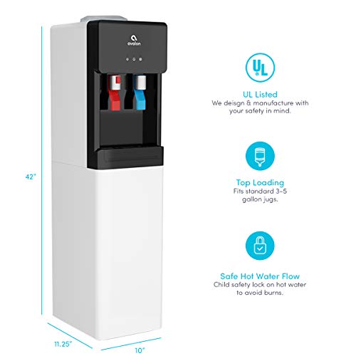 Avalon A2TLWATERCOOLER Top Loading Water Cooler Dispenser, Black, Black