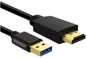 Znoogrn USB to HDMI Cable, USB-A to HDMI Adapter for Monitor, Type-A Male to HDMI Male Adapter for TV/DVD Player/Projector/Monitor-6.6FT/2M (Black)