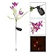 Brccee AC Solar Power Purple Lily Flower RGB Color Change LED Light Garden Yard Lamp