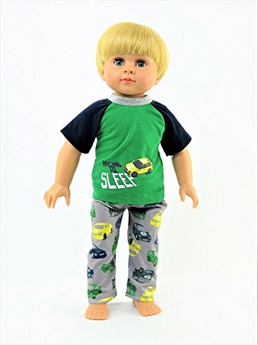 Boy's Racecar 2 Pc Pajamas | Fits 18" American Girl Dolls, Madame Alexander, Our Generation, etc. | 18 Inch Doll Clothes
