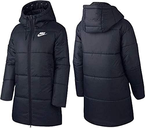 ナイキ NIKE ダウンコート ウイメンズ S (身長150-165cm) アウタージャケット SYN フィル パーカ フーディ 国内正規品 CJ7581 ブラック/ホワイト