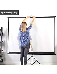 VIVO Proyector Portátil Proyección Pantalla HD 4:3 Proyección Pull Up Plegable Trípode Stand