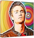 Chad Michael Murray - Pop Art Print (Multicolour; Rainbow Circle Background) 30 x 30 x 2 cm Medium Square Deep Box Canvas