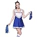 Varsity College Sports Cheerleader Uniform Costume Outfit Blue L US 10 12