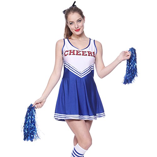 image for Fashoutlet Varsity College Sports School Girl Cheerleader Uniform Cost