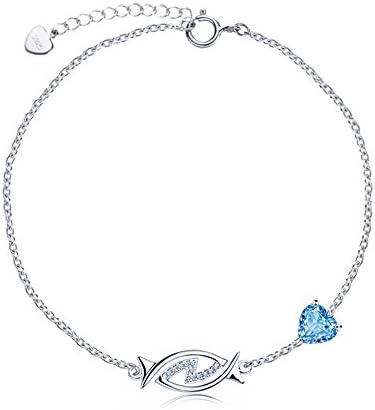 Royarebar Elegant Cosmetics Bracelet Fashion 12 Constellation Bracelet Silver Bracelet(Natural Topaz-Pisces)