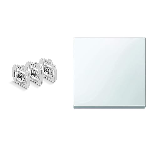 Smart Home 3tlg. Unterputz Adapter Set (für Merten (M) Schalter) & Merten 432119 Wippe, polarweiß glänzend, System M, 1x