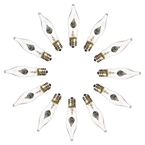 Holiday Joy - Flicker Flame Crystal Clear Flame Tip Candelabra Replacement Bulbs - Great for Electric Window Candle Lamps - CA5 - E12-1 Watt - 130 Volts (6 Pack) - Thumbnail 2