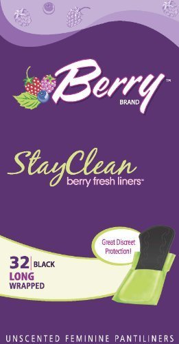 Berry Stayclean Black Feminine Pantiliners Long,32ct