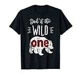 Mens Dad of the Wild One Shirt Bear Lumberjack 1st Birthday Tee