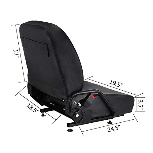 SHZOND Universal Forklift Seat Komatsu Style Forklift Suspension Seat with Retractable Seat Belt Excavator Seat (Black)