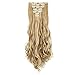 FIRSTLIKE Grade 7A 160g 23-24 Inch Real Thick Double Weft Full Head Clip In Hair Extensions, Dark Blonde Mix Light Blonde, 24