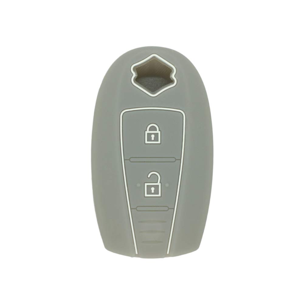 BROVACS Silicone Cover Protector Case Holder Skin Jacket Compatible with SUZUKI 2 Button Remote Key Fob CV4543 Grey