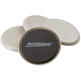 SuperSliders 4703495K Reusable Furniture Sliders for Carpet- Quickly and Easily Move Any Item, 3-1/2" Linen (4 Pack)
