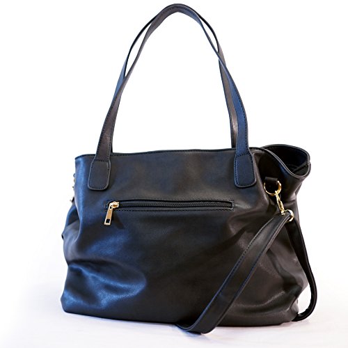 Got Oil Supplies Essential Oils Hobo Bag for Women - Dark Gray Leather Designer Handbag Purse with 16 Elastic Pockets