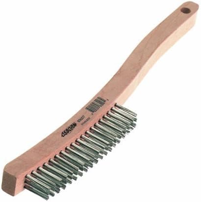 Osborn 83101 Economy Curved Handle Heavy DuScratch Brush, Stainless Steel Bristle, 6" Length, 1-1/8" Width Brush, 13-11/16" Overall Length by Osborn