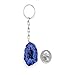 1 (One) Blue Half Occo Geode Silver Toned Key Chain - Rock Paradise Exclusive with COA AM19B6-04