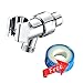 Purelux Adjustable Hand Shower Arm Mount with Brass Swivel Ball Connector, Chrome Showerhead Holder