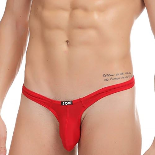 Men's Ultra Fine Silky Soft Stretch Bulge Enhancing Semi-Transparent Spandex Thong - Sexy Skimpy Underwear