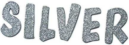Silver Metallic Glitter HandCut 1.5" Chipboard Letters Alphabet Set Lollipop Font Sickers Uppercase
