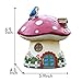 TERESA'S COLLECTIONS 6.9 Inch Mushroom Fairy House Garden Statues, Solar Powered Garden Lights for Outdoor Patio Yard Decorations