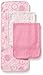 Calvin Klein Baby-Girls Newborn 3 Packs Burp Cloths Pink and Gray, Multi, One Size